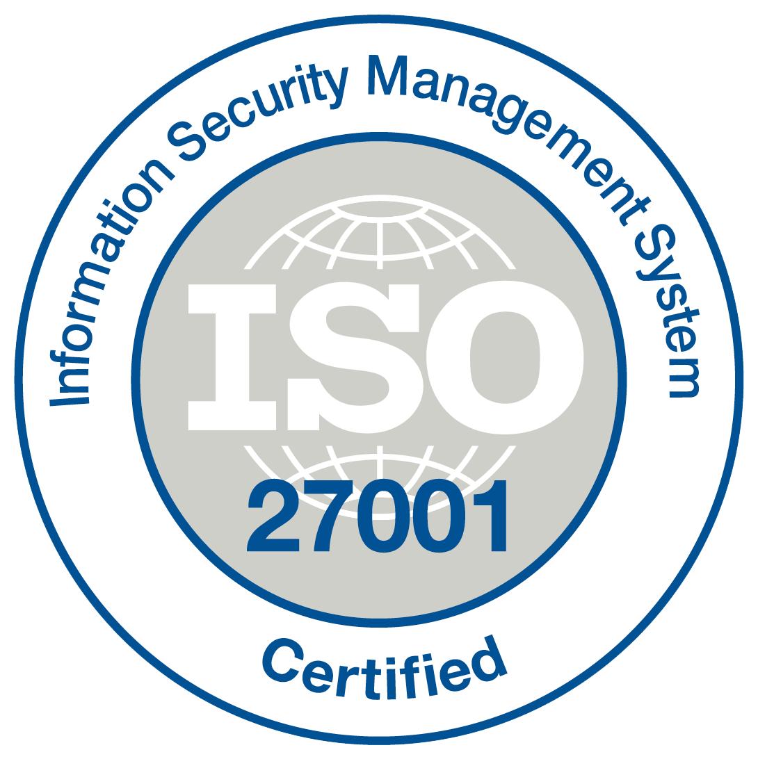 ISO 27001 information security certification badge